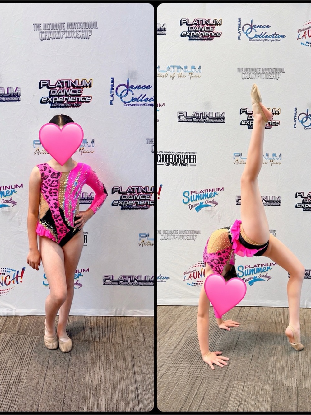 Girls' Hot Pink Leopard Dance Costume